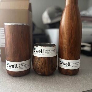 S'well Wood Grain Drinkware Set